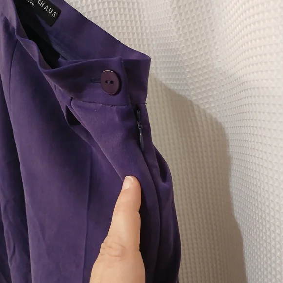 Josephine Chaus Petite Purple Silk Pants Size 4P - Picture 4 of 7